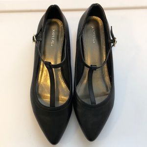 Black flats with t strap